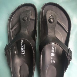 Almost new plastic Birkenstocks, size 9